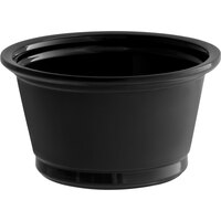 Choice 0.75 oz. Black Plastic Souffle Cup / Portion Cup - 100/Pack