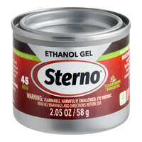 Sterno 20106 45 Minute Ethanol Gel Chafing Dish Fuel Canister - 6/Pack