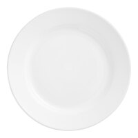 Acopa 10 1/2" Bright White Wide Rim Rolled Edge Stoneware Plate - 12/Case