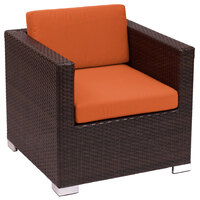 BFM Seating Aruba Java Wicker Outdoor / Armchair with Cushions
