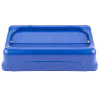 Rubbermaid FG267360BLUE Slim Jim Blue Drop Shot Rectangular Trash Can Lid