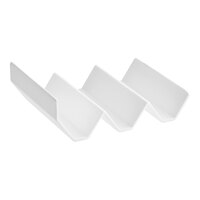 Elite Global Solutions JW322 Zen 6 1/2" x 5 1/8" x 2 1/4" 3 Slot White Zig Zag Melamine Taco Stand - 6/Case