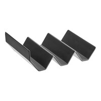 Elite Global Solutions JW322 Zen / Illogical 6 1/2" x 5 1/8" 3 Slot Black Zig Zag Melamine Taco Stand - 6/Case