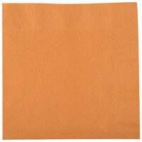 Creative Converting 323384 Pumpkin Spice Orange 2-Ply 1/4 Fold Luncheon Napkin - 600/Case