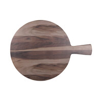 Elite Global Solutions M15RW Fo Bwa Round Faux Hickory Wood Serving Board with Handle - 15" x 1/2"