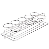 Clipper Mill by GET 4-82010 Stainless Steel 10 Round Compartment Dessert Caddy - 11 3/4" x 3 1/4" x 1 1/4"