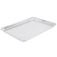 Choice Half Size 19 Gauge 13" x 18" Wire in Rim Aluminum Perforated Bun / Sheet Pan