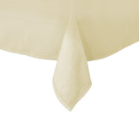 Intedge 54" x 81" Rectangular Ivory Hemmed 65/35 Poly/Cotton Blend Cloth Table Cover