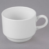 Libbey Slenda 9 oz. Royal Rideau White Stacking Porcelain Tea Cup - 36/Case