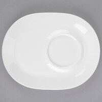 Libbey Slenda 9 1/2" x 7 1/2" Oval Royal Rideau White Porcelain Racetrack Plate - 12/Case