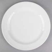 Libbey Slenda 10 1/2" Round Royal Rideau White Medium Rim Footed Porcelain Plate - 12/Case