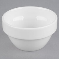 Libbey 905356011 Slenda 2.25 oz. Royal Rideau White Round Porcelain Stacking Ramekin - 36/Case