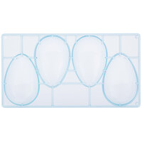 Matfer Bourgeat 382031 Polycarbonate 4 Compartment Glossy Egg Chocolate Mold