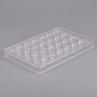 Matfer Bourgeat 380163 Polycarbonate 28 Compartment Striped Half Circles Chocolate Mold