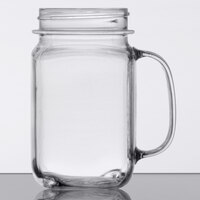 GET MAS-3-CL Cheers 16 oz. Customizable Plastic Mason Jar / Drinking Jar with Handle - 24/Case