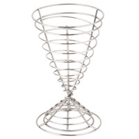 Clipper Mill by GET 4-88068 4" Round Stainless Steel Spiral Wire Cone Basket