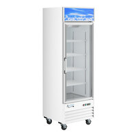 Avantco GDC-12F-HC 27" White Customizable Swing Glass Door Merchandiser Freezer with LED Lighting