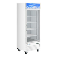 Avantco GDC-24F-HC 31" White Customizable Swing Glass Door Merchandiser Freezer with LED Lighting