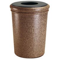 Commercial Zone 720921 StoneTec 50 Gallon Sedona Round Stone Decorative Waste Receptacle with Lid