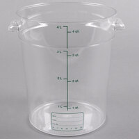 Carlisle 4 Qt. Clear Round Polycarbonate Food Storage Container