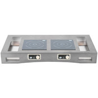 Tablecraft CWACTION2RSA 47 3/8" x 25 1/2" x 5 1/2" Random Swirl Aluminum Double Countertop Induction Station Kit