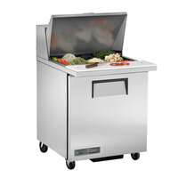 True TSSU-27-12M-B-HC LH 27 7/8" Mega Top Refrigerated Sandwich Prep Table with Left-Hinged Door