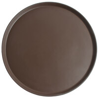 Cambro 1950CT138 Camtread® 20" Round Tavern Tan Non-Skid Low Profile Serving Tray - 12/Case