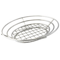 Clipper Mill by GET 4-83824 11" x 8" Stainless Steel Oval Basket with Raised Grid Base