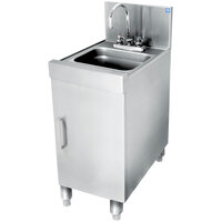 Eagle Group WSC12-24 Spec-Bar® 1 Bowl Underbar Wet Waste Sink with Deck Mount Gooseneck Faucet and Cabinet Base - 12" x 24"