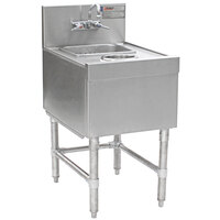 Eagle Group WSW18-24 Spec-Bar® 1 Bowl Underbar Wet Waste Sink with Splash Mount Faucet and Dry Waste Chute - 18" x 24"