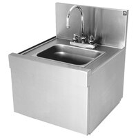 Eagle Group WSS14-15 Spec-Bar® 1 Bowl Wall Mounted Underbar Wet Waste Sink with Deck Mount Gooseneck Faucet and Perforated Strainer