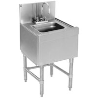 Eagle Group WS12-24 Spec-Bar® 1 Bowl Underbar Wet Waste Sink with Deck Mount Gooseneck Faucet - 12" x 24"