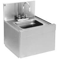 Eagle Group WS14-15 Spec-Bar® 1 Bowl Wall Mounted Underbar Hand Sink with Deck Mount Gooseneck Faucet
