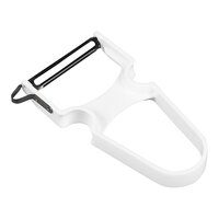 Dexter-Russell 91500 Basics 3 1/2" White "Y" Swiss Peeler with Straight High Carbon Stainless Steel Blade