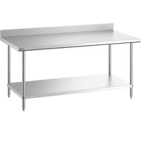 Regency Spec Line 36 inch x 72 inch 14 Gauge Stainless Steel Commercial Work Table with 4 inch Backsplash and Undershelf