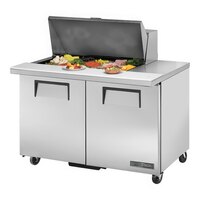 True TSSU-48-15M-B-HC 48 3/8" Mega Top Refrigerated Sandwich Prep Table with Two Doors