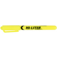 Avery® 23591 Hi-Liter® Fluorescent Yellow Chisel Tip Pen Style Highlighter - 12/Pack