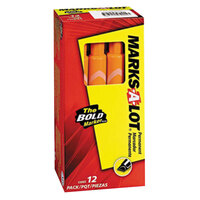 Avery® 8883 Marks-A-Lot Large Orange Chisel Tip Desk Style Permanent Marker - 12/Pack