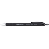 Universal One UNV15510 Comfort Grip Black Medium Point 1mm Retractable Ballpoint Pen   - 12/Pack