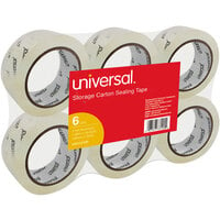 Universal One UNV33100 2" x 55 Yards Clear Heavy-Duty Acrylic Box Sealing Tape - 6/Pack