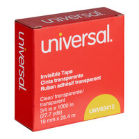 Universal UNV83412 0.75" x 1000" Clear Write-On Invisible Tape - 12/Pack
