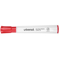 Universal UNV43652 Red Chisel Tip Desk Style Dry Erase Marker - 12/Pack