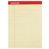 Universal UNV10630 Legal Ruled Canary Perforated Edge Writing Pad, Letter - 12/Pack