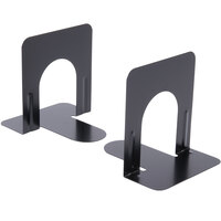 Universal UNV54051 4 3/4" x 5 1/4" x 5" Black Heavy-Gauge Steel Economy Bookends