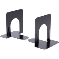 Universal UNV54055 5 1/4" x 4 3/4" x 5" Black Steel Economy Nonskid Bookends