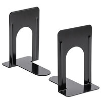 Universal UNV54095 8 1/4" x 5 7/8" x 9" Black Steel Economy Nonskid Bookends