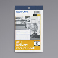 Rediform Office 6L614 Delivery Receipt Book, 6 3/8" x 4 1/4" Two-Part Carbonless, 50 Sets/Book