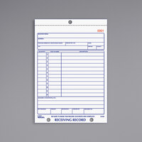 Rediform Office 2L260 Receiving Record Book, 5 9/16" x 7 15/16" Three-Part Carbonless, 50 Sets/Book