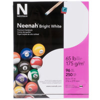 Neenah 91904 8 1/2" x 11" Bright White Pack of 65 lb. Smooth Paper Cardstock - 250 Sheets