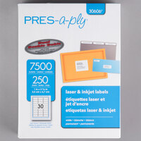 Avery® 30606 1" x 2 5/8" White Laser Address Labels - 7500/Box